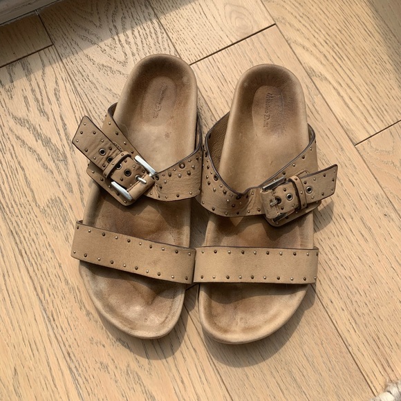 SOLD Studded leather sandals adjustable width - Picture 1 of 4